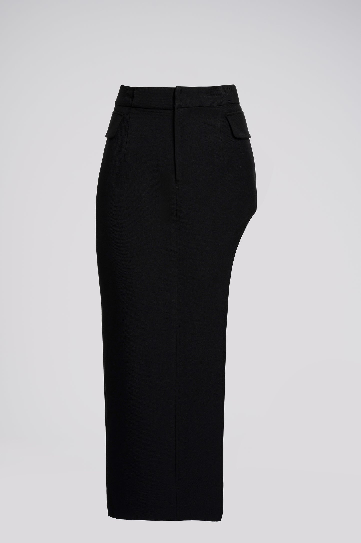 Petite Cut Out Midi Skirt in Black