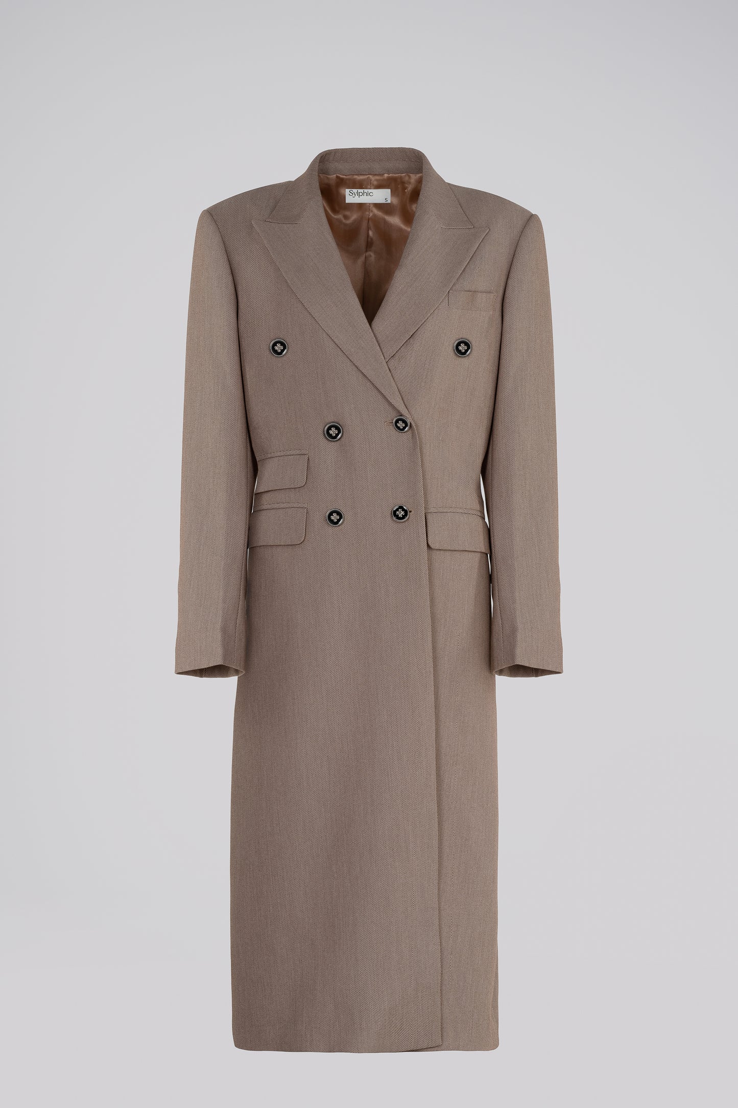 Petite Oversized Long Coat in Taupe