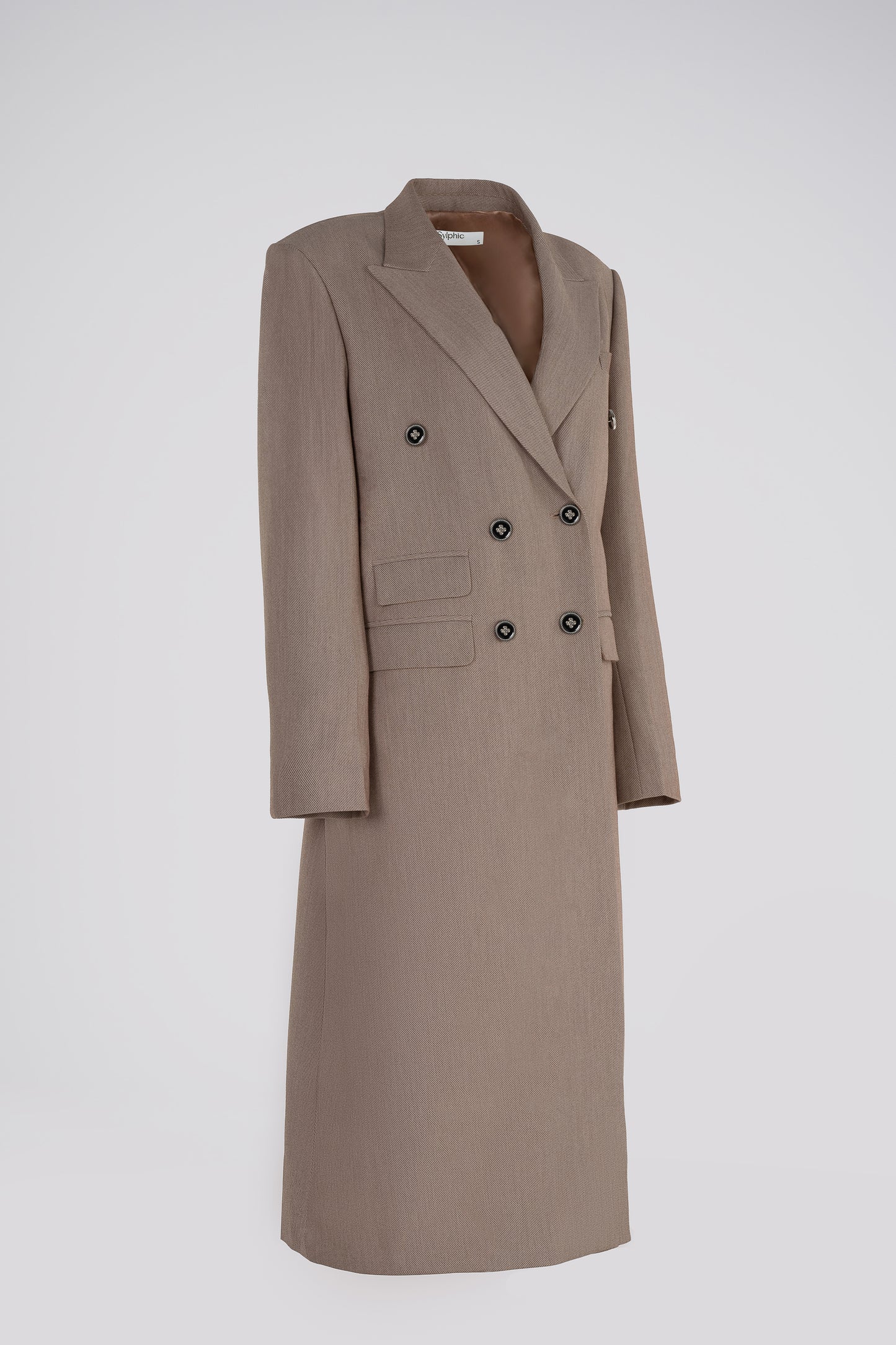 Petite Oversized Long Coat in Taupe