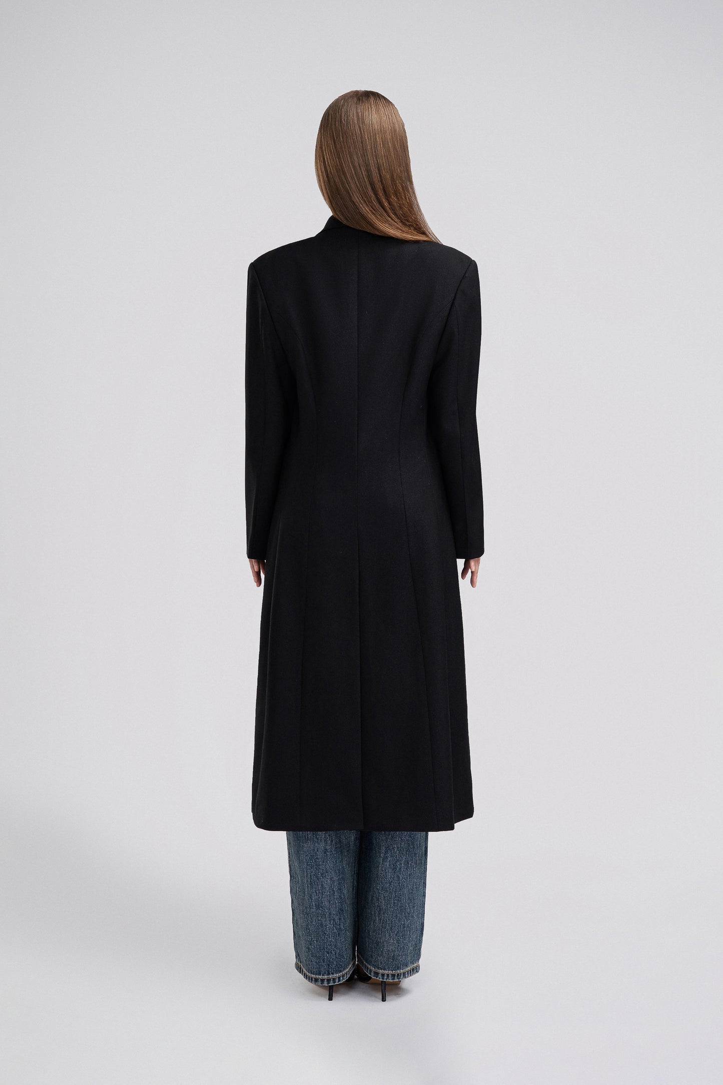 Petite Oversized Long Coat in Black