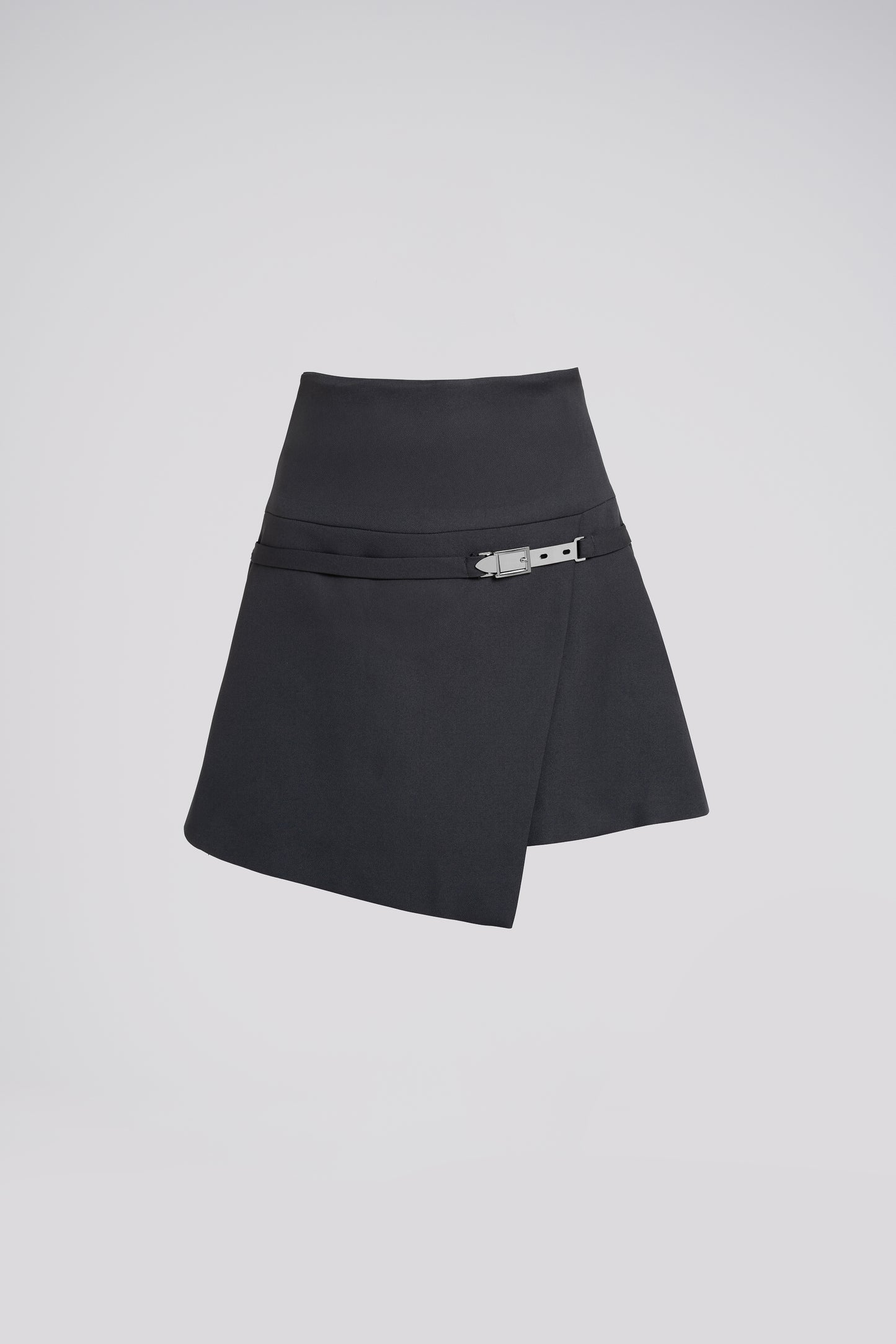 Petite Wrap Mini Skirt in Grey