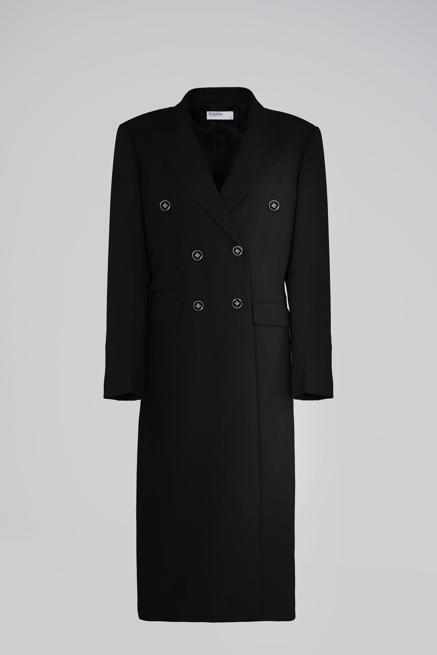 Petite Oversized Long Coat in Black