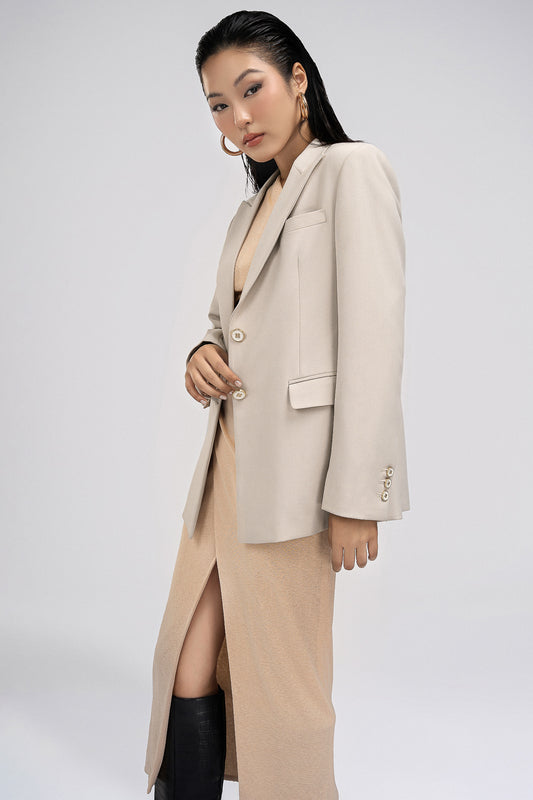 Petite Tailored Jacket in Cream