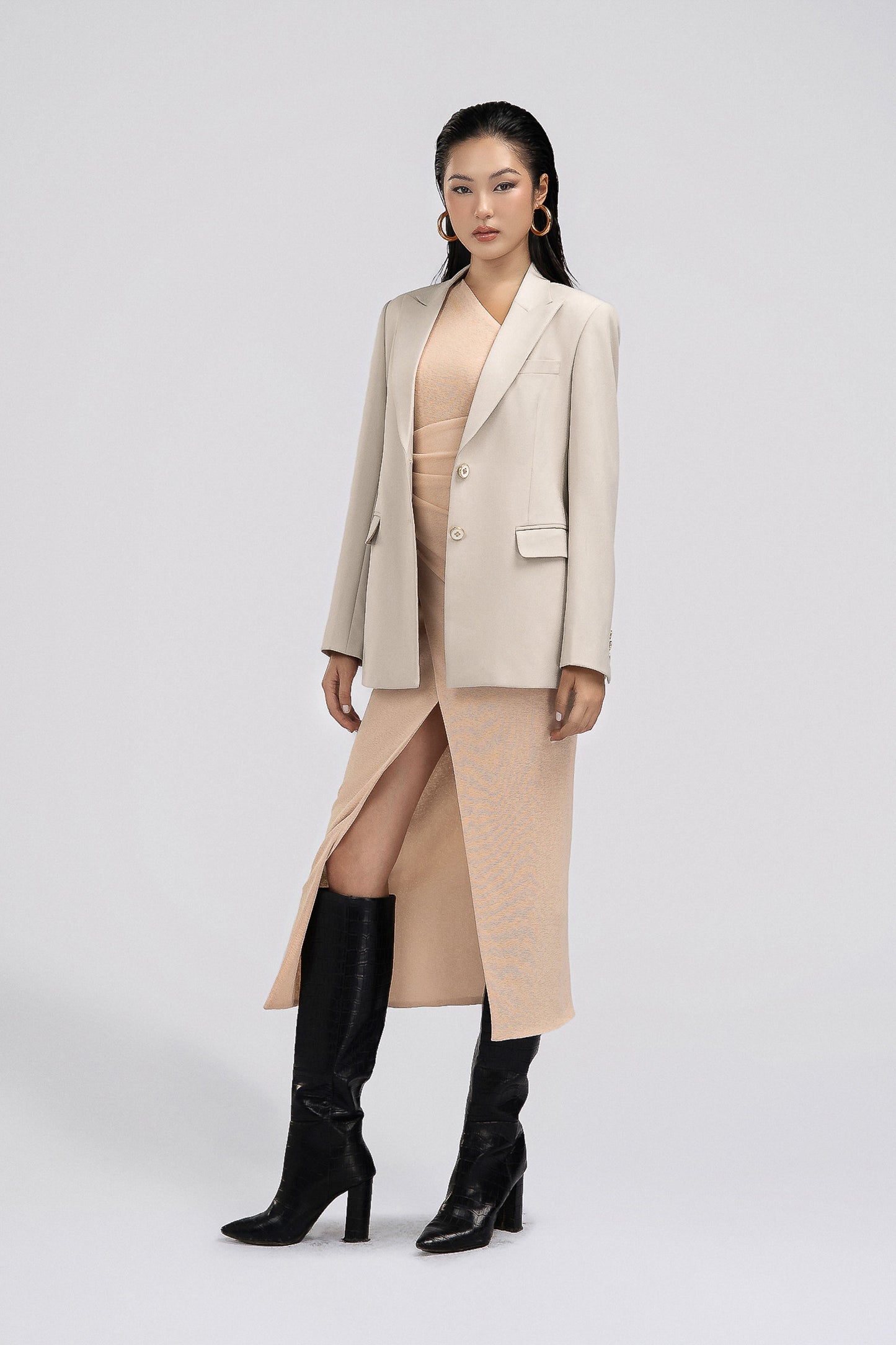 Petite Tailored Jacket in Cream