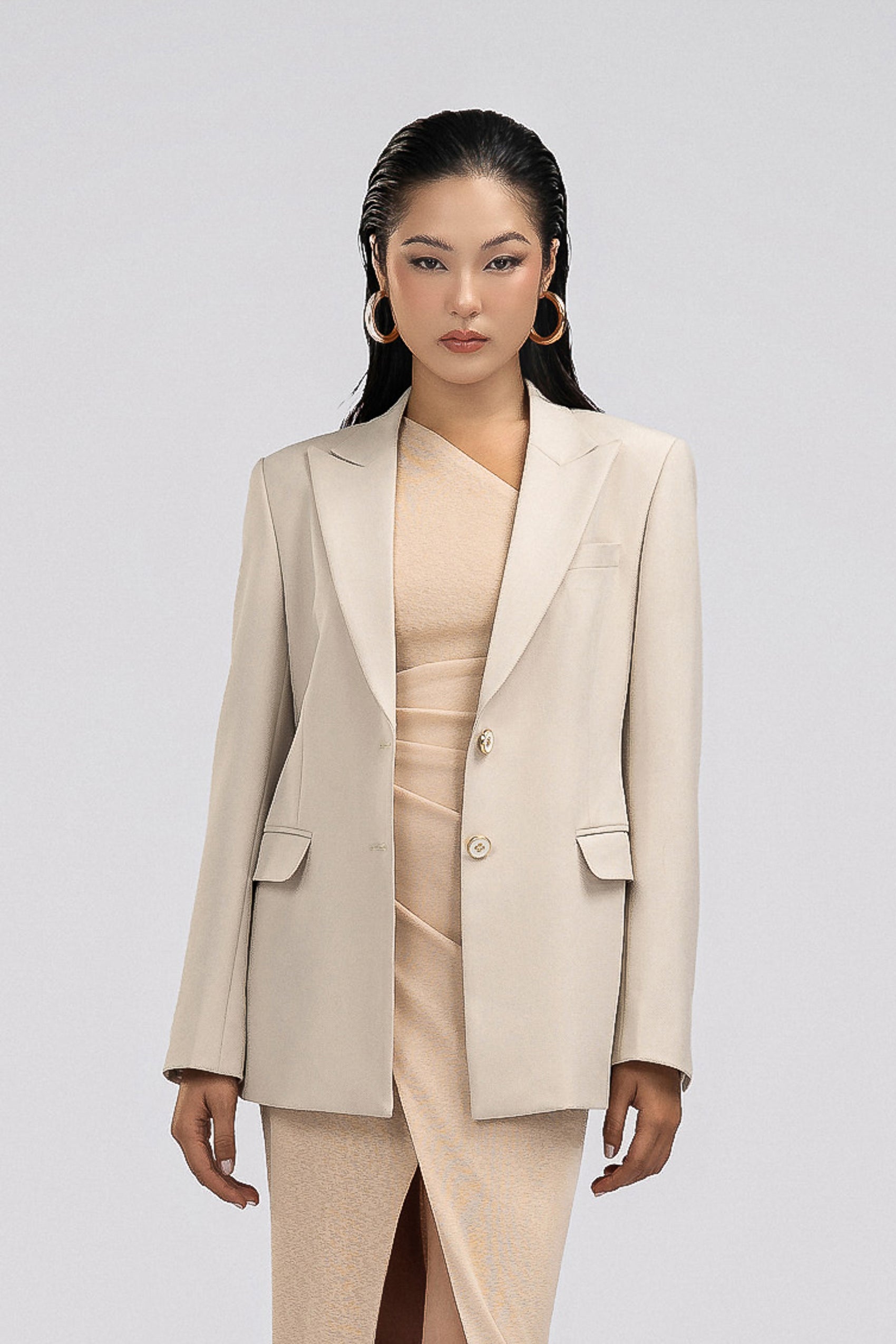 Petite Tailored Jacket in Cream