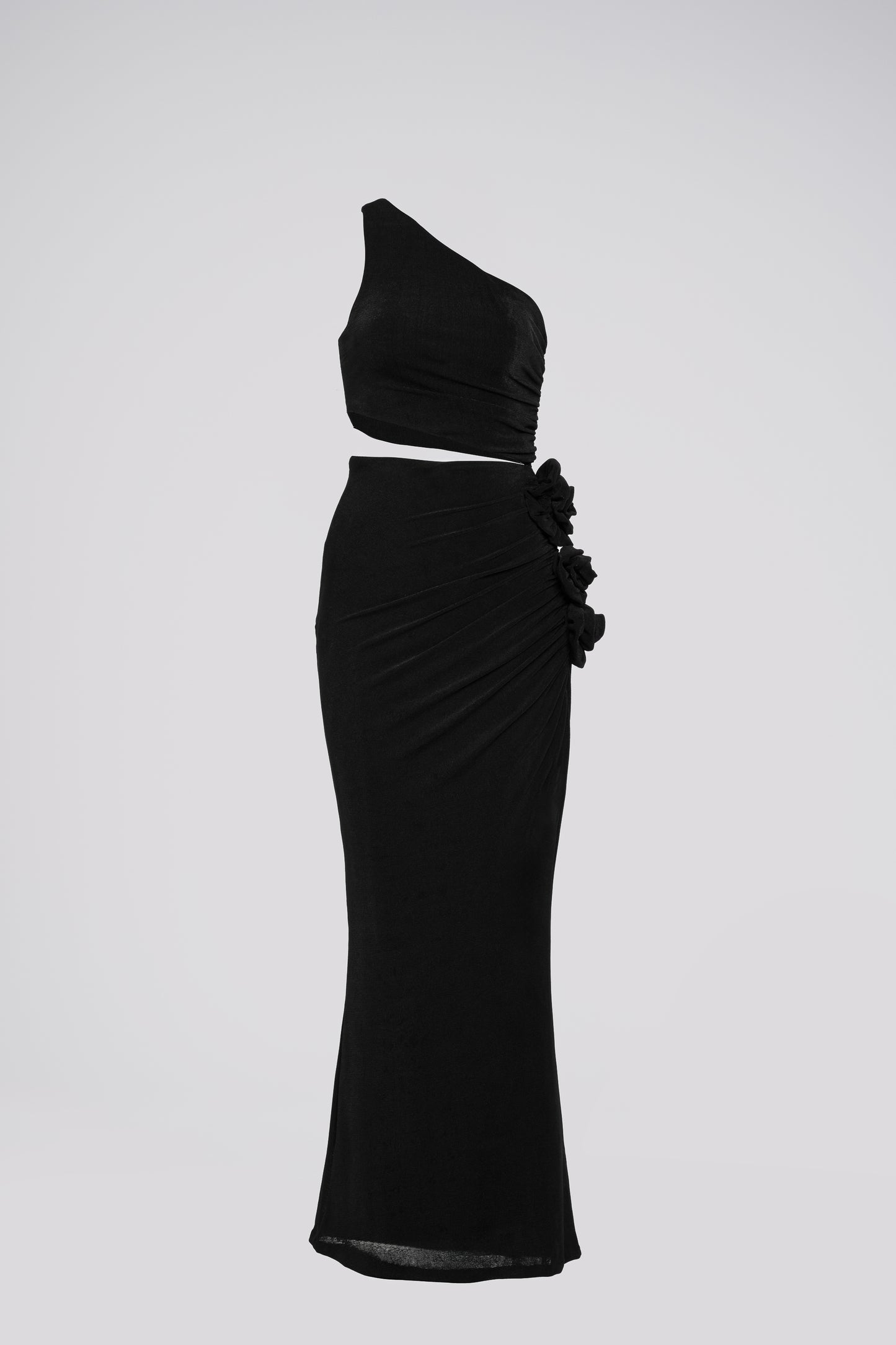 Petite Bodycon Maxi Dress in Black