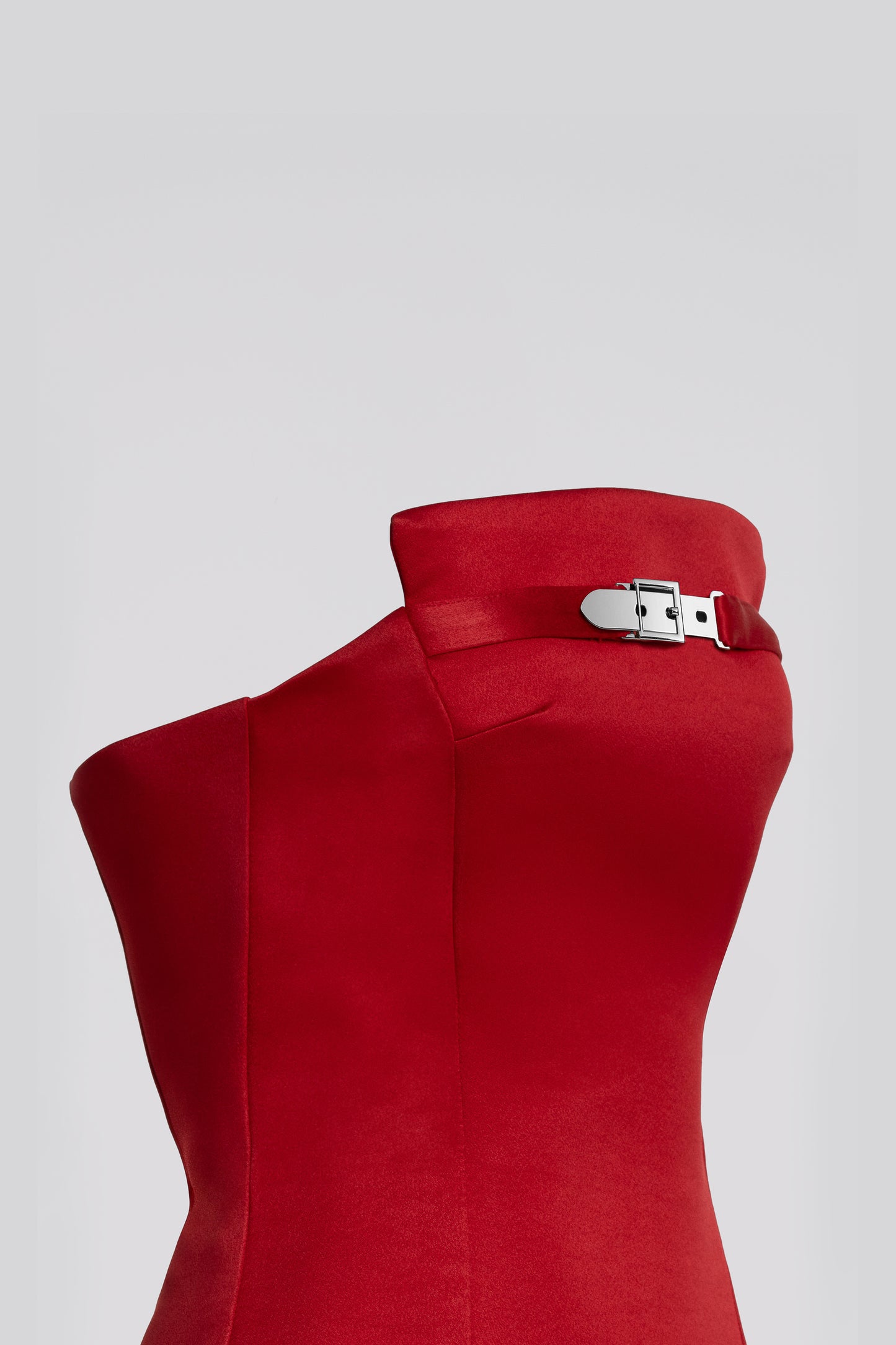 Strapless Petite Mini Dress in Red