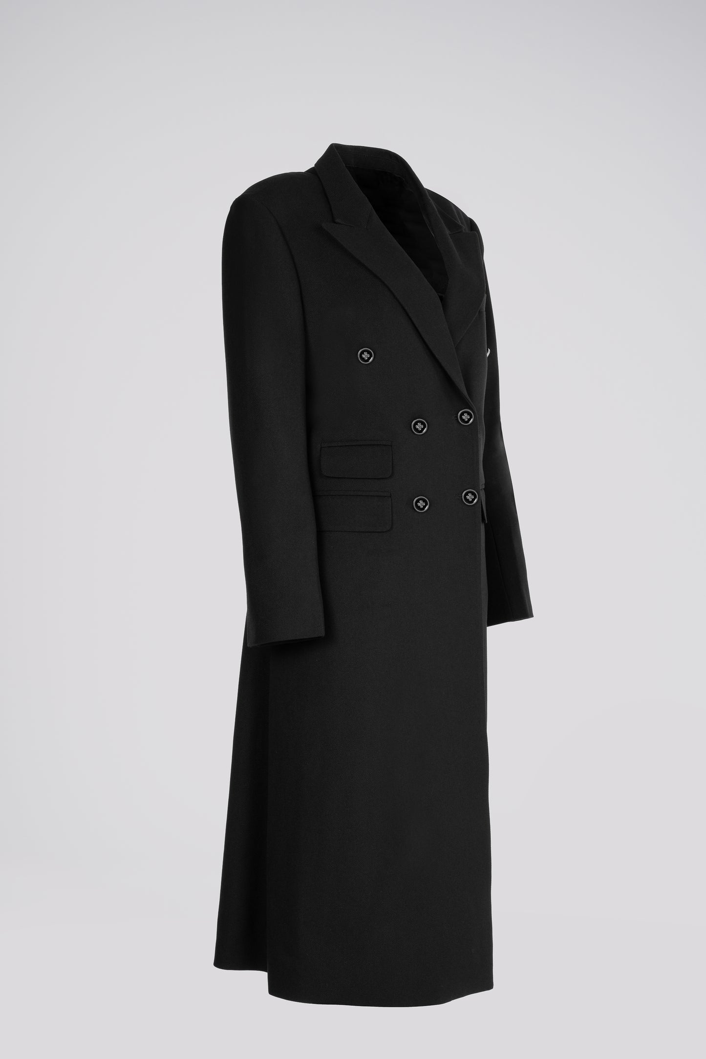Petite Oversized Long Coat in Black