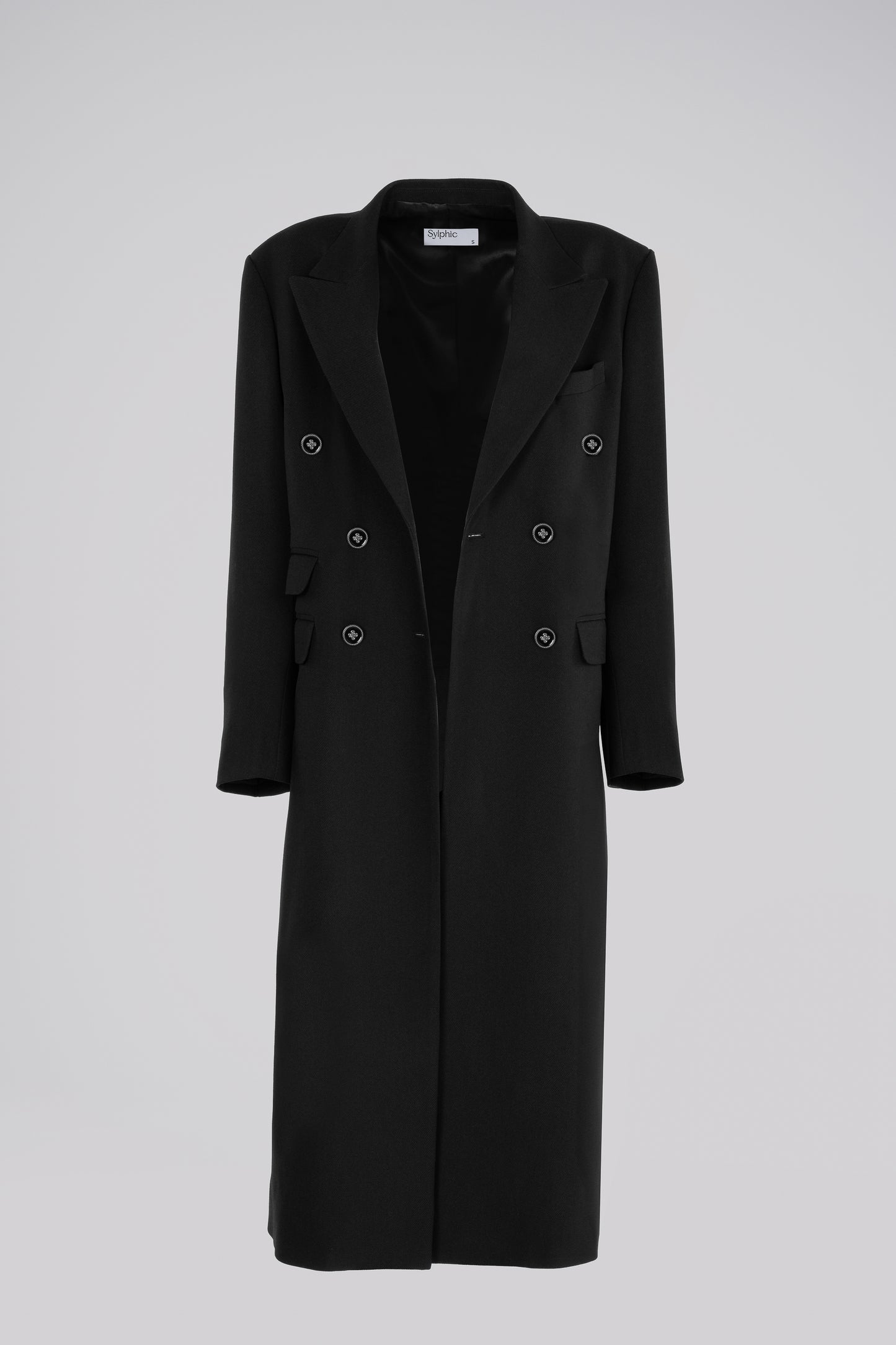 Petite Oversized Long Coat in Black