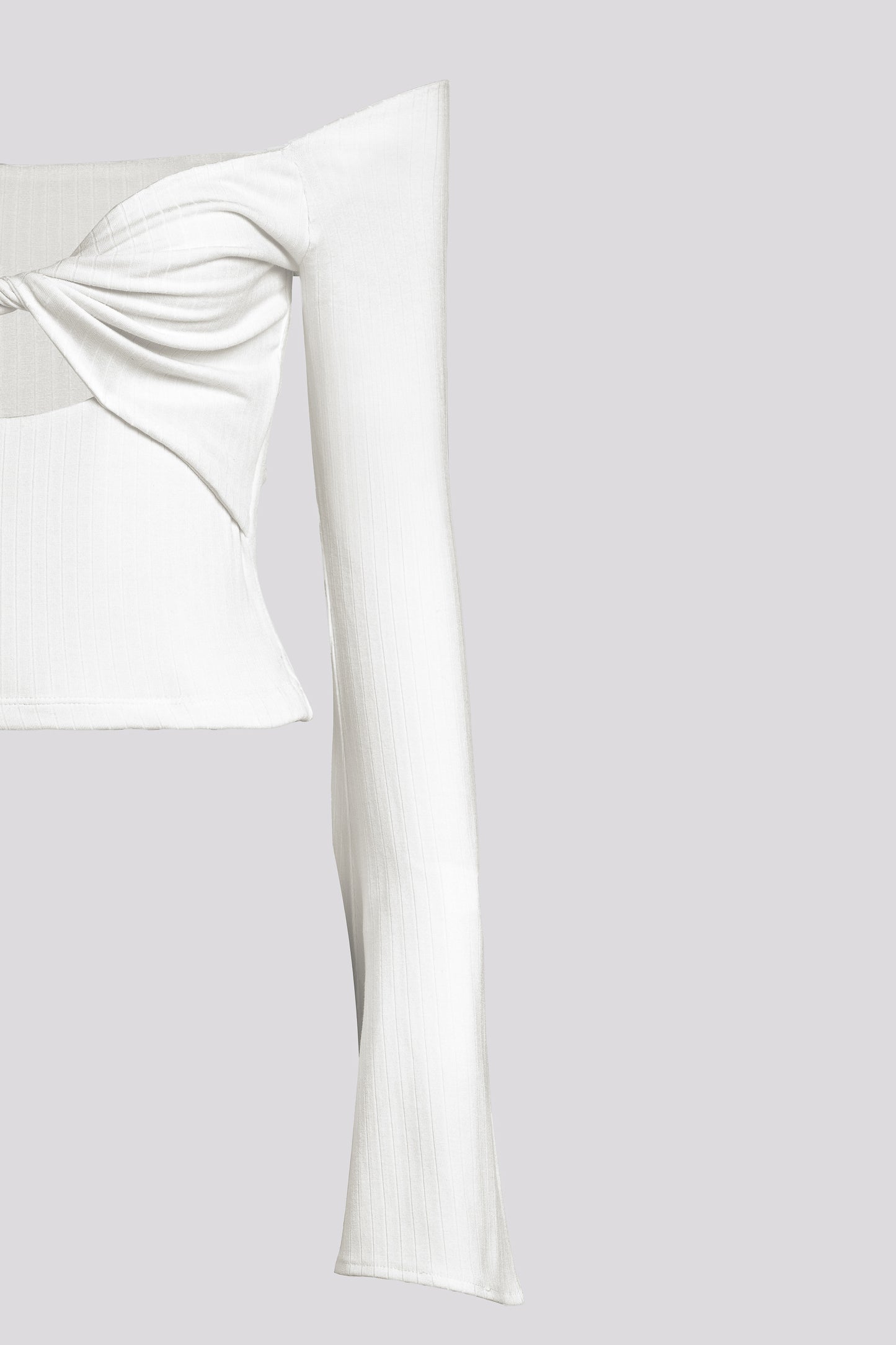 Petite Off Shoulder Jersey Top in Ivory