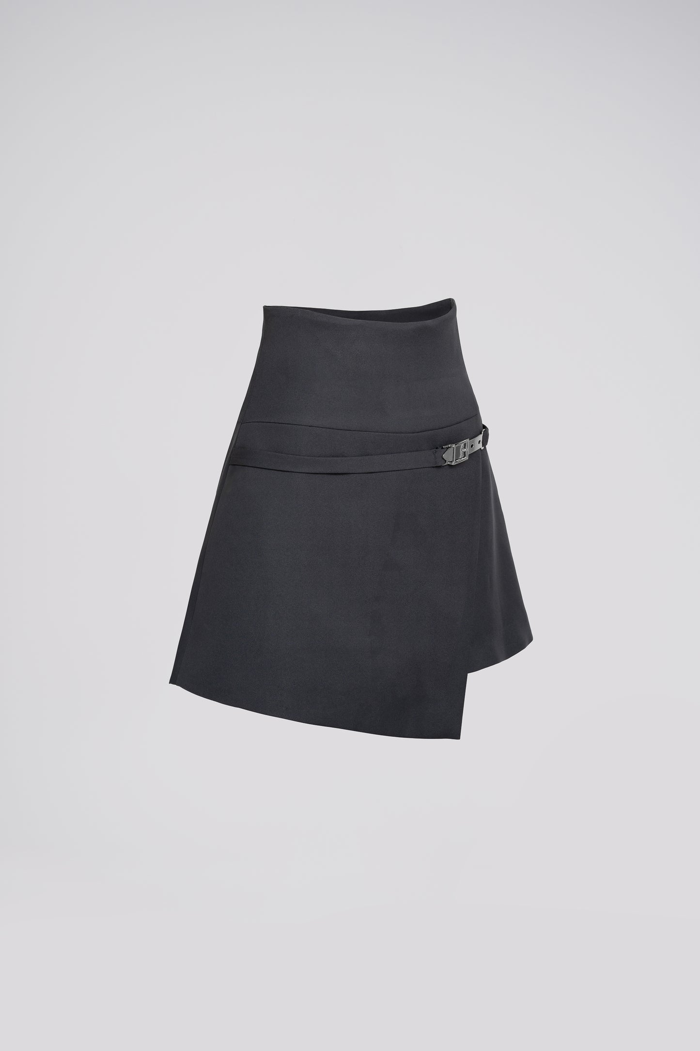 Petite Wrap Mini Skirt in Grey