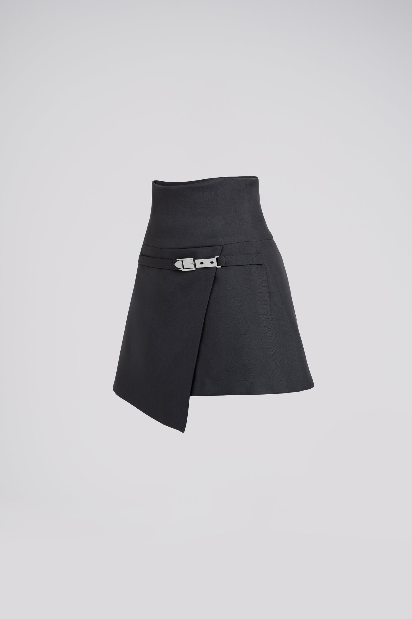 Petite Wrap Mini Skirt in Grey