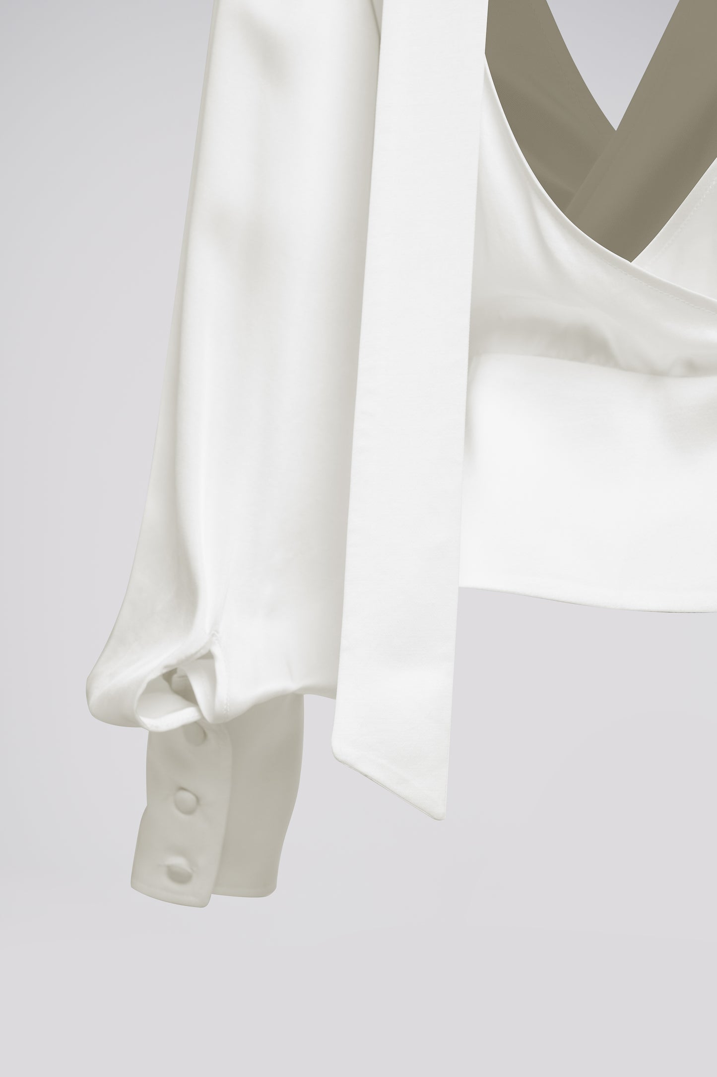 Tie Neck Petite Blouse in Ivory