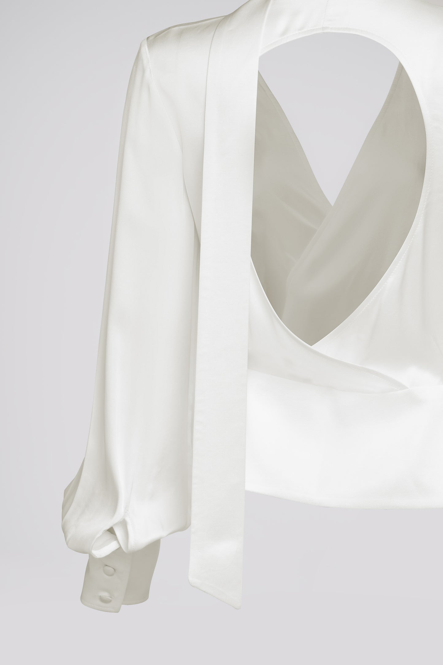 Tie Neck Petite Blouse in Ivory