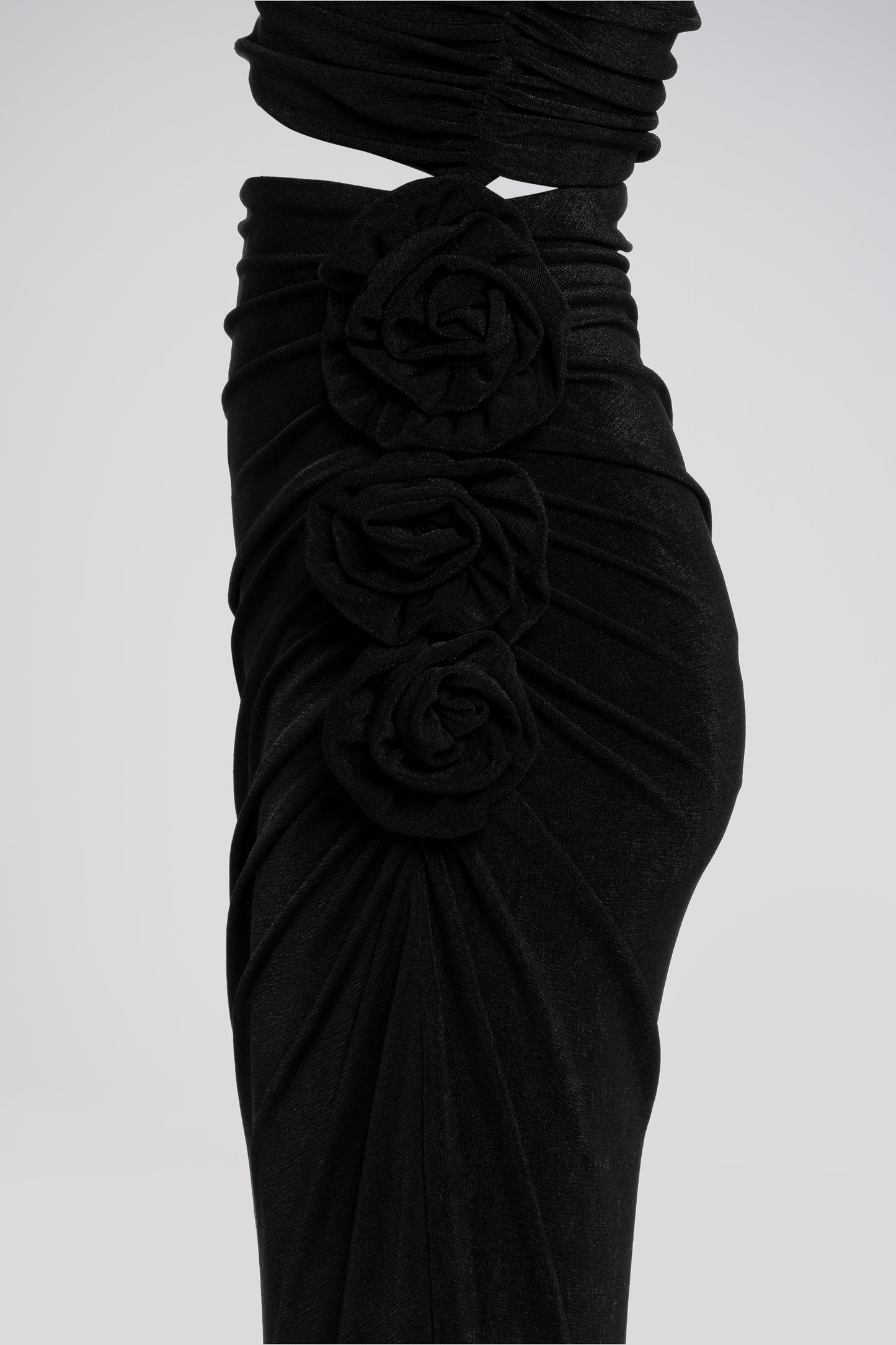 Petite Bodycon Maxi Dress in Black