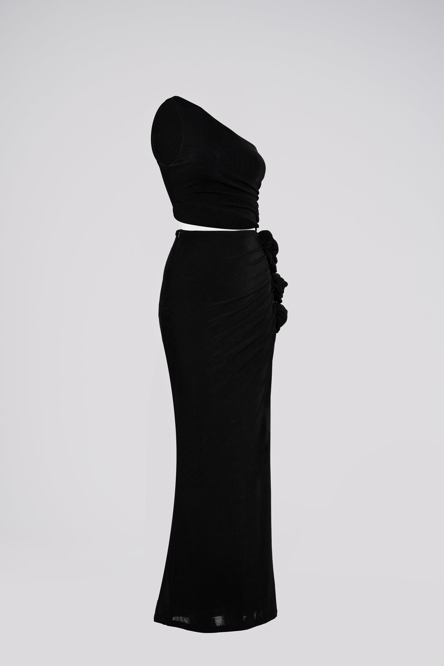 Petite Bodycon Maxi Dress in Black